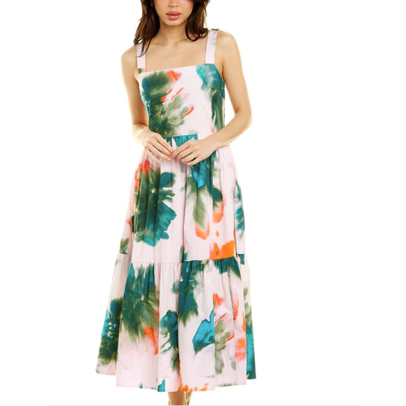 Tanya Taylor Dresses & Skirts - Tanya Taylor Gia Pink Floral Midi Dress 4